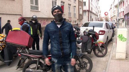 Kuryenin evinin önüne park ettiği motosikleti böyle çaldılar