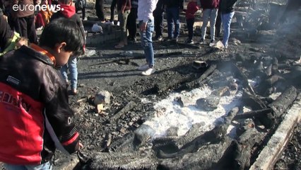 Пожар в лагере сирийских беженцев в Ливане