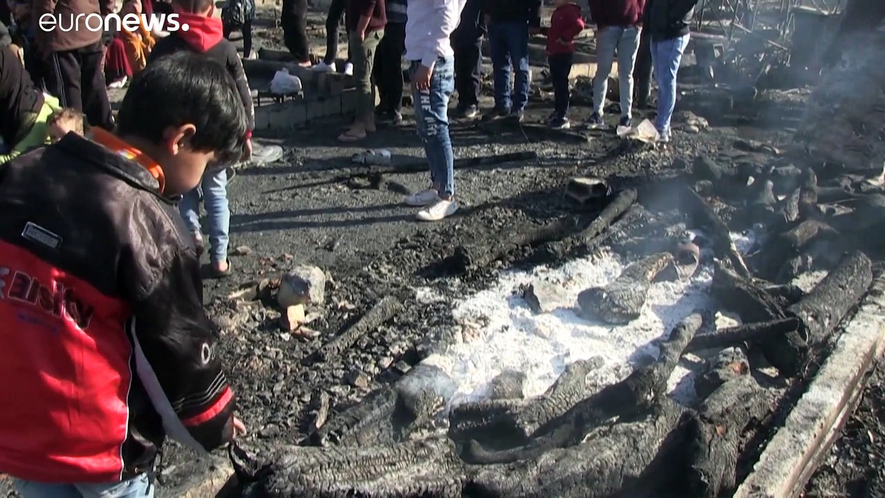 Пожар в лагере сирийских беженцев в Ливане