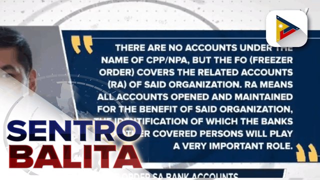 Sanction freeze order sa bank accounts na konektado umano sa CPP-NPA, aprub ado na ng AMLC