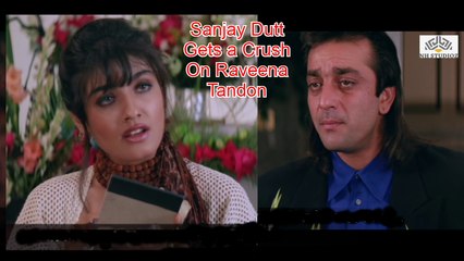 Sanjay Dutt Gets a Crush On Raveena Tandon | Aatish (1994) | Sanjay Dutt | Raveena Tandon | Karisma Kapoor | Bollywood Love Scene