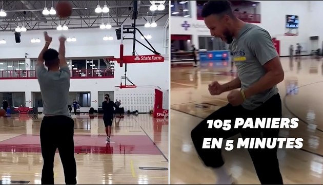 Stephen Curry réalise 105 paniers consécutifs dans un entrainement spectaculaire