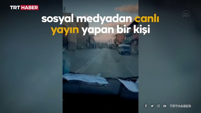 Sosyal medyada canlı yayın yaparken kazayı görüntüledi