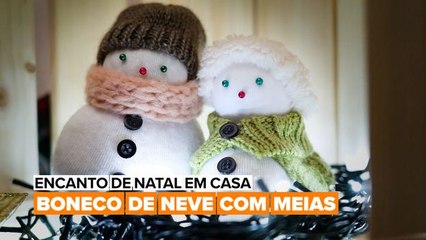 Decoração Natalina: Boneco de Neve com Meias