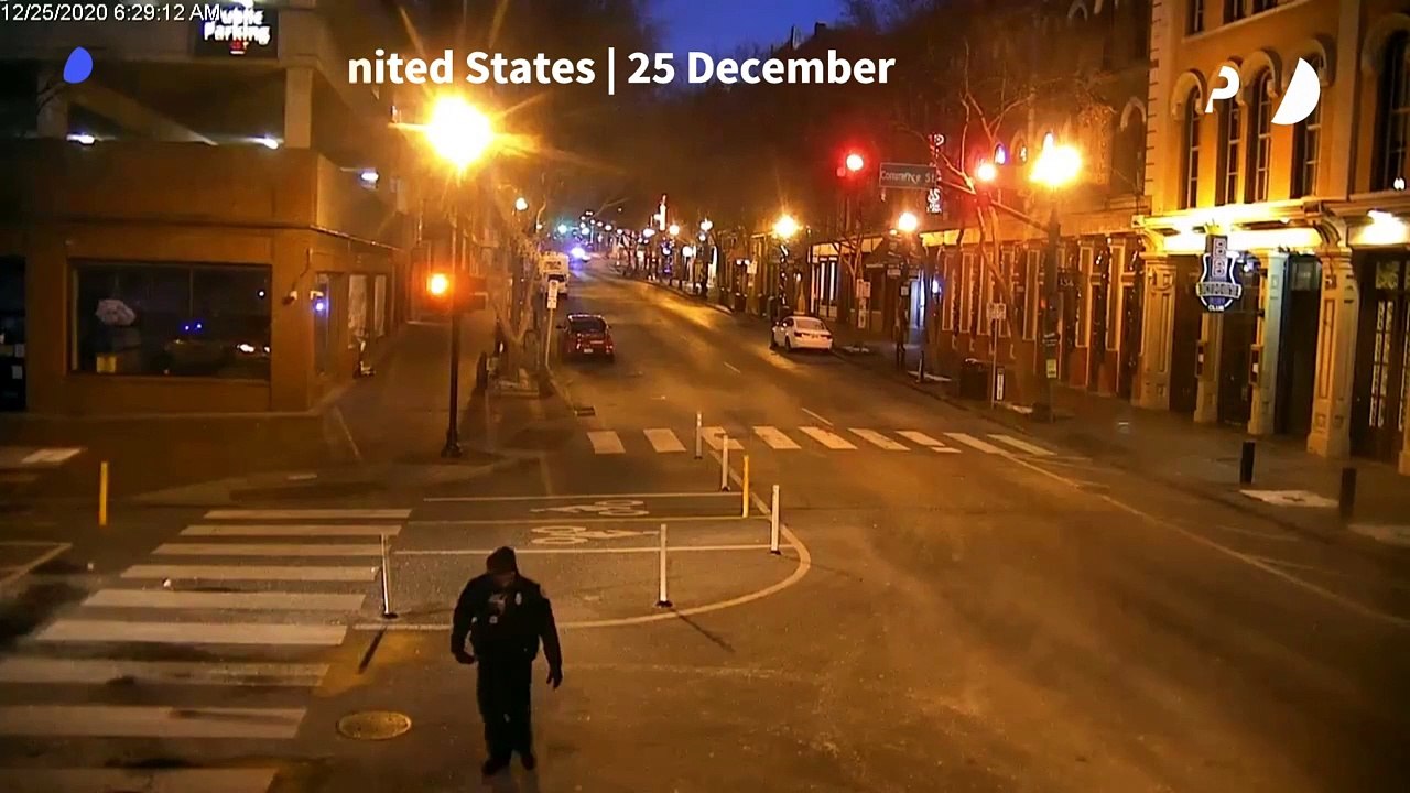 Nashville explosion caught on security camera