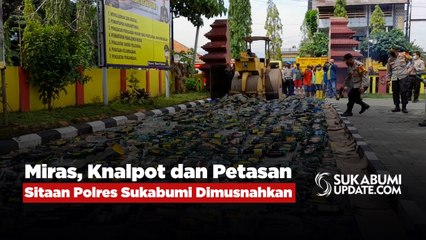 Miras, Knalpot dan Petasan Sitaan Polres Sukabumi Dimusnahkan