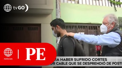 Hombre denuncia corte en el cuello tras caerle un cable de poste | Primera Edición