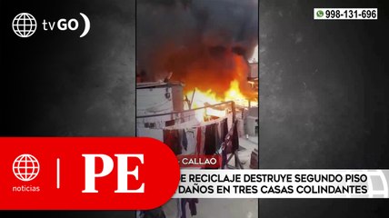 Incendio en local de reciclaje destruye segundo piso de vivienda y deja daños a 3  | Primera Edición