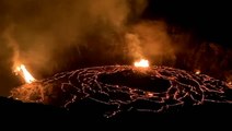 Lava lake forms in Kilauea volcano