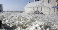 Tempête Bella : une écume de mer observée dans le Finistère
