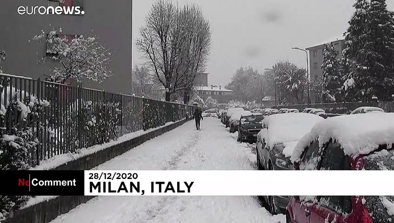 Fortes chutes de neige à Milan