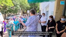 Jornada de protesta en clínicas de La Plata