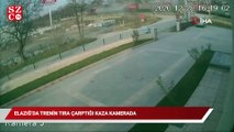 Elazığ’da trenin tıra çarptığı kaza kamerada