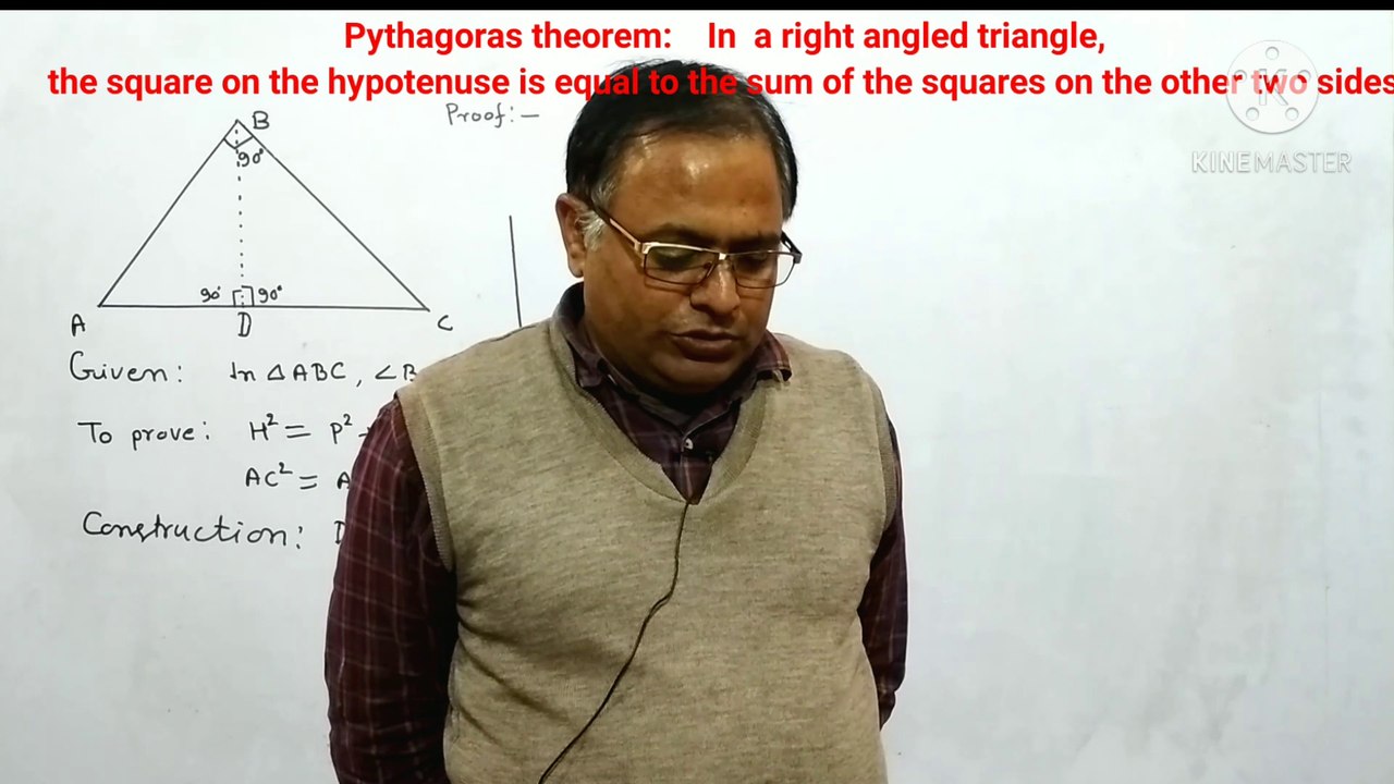 Triangles| L-6 |Pythagoras theorem| Proof of Pythagoras theorem|Class 10 Maths Chapter 6 NCERT|Mathematic Classes|MC|