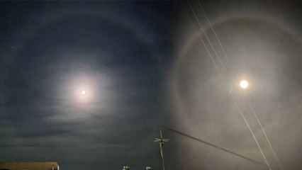 Ay halesi oluştu, vatandaşlar telefonlarına sarıldı