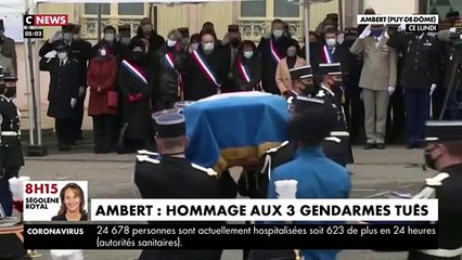 Puy-de-Dôme : Le ministre de l'Intérieur Gérald Darmanin a salué "le noble sacrifice" des trois gendarmes tués la semaine dernière par un forcené