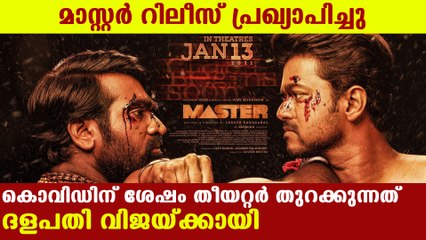 കൊവിഡിന് ശേഷം ആദ്യമായി തീയറ്റര്‍ തുറക്കുന്നത് മാസ്റ്ററിനു വേണ്ടി