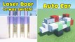 ⚒ Minecraft- 3 Redstone Build Hack (Laser Security Door 2-Way Switch, Auto Car) #13 (Tutorial)