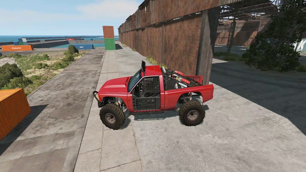Racing car | Maneuver between shipping containers