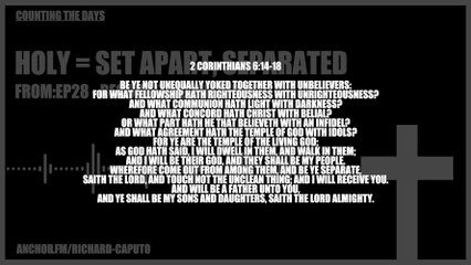 Holy = Set Apart, Separated