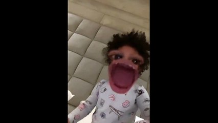 Stormi Webster Giggles While Playing With Instagram Filters