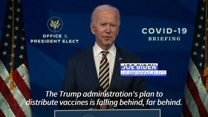 Biden says Trump vaccine plan falling 'far behind'