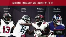 Brandin Cooks and Corey Davis Headline Michael Fabiano’s List of Wide Receivers to Start in Week 17