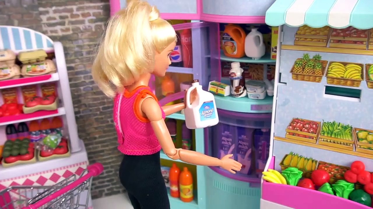 Barbie & Ken Family Cleaning Routine - Toddler Supermarket Shopping | Let's Play | Barbie Doll