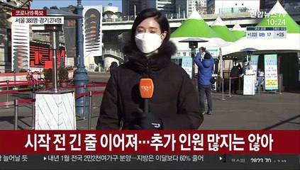 강추위에…서울역 임시선별검사소 '주춤'