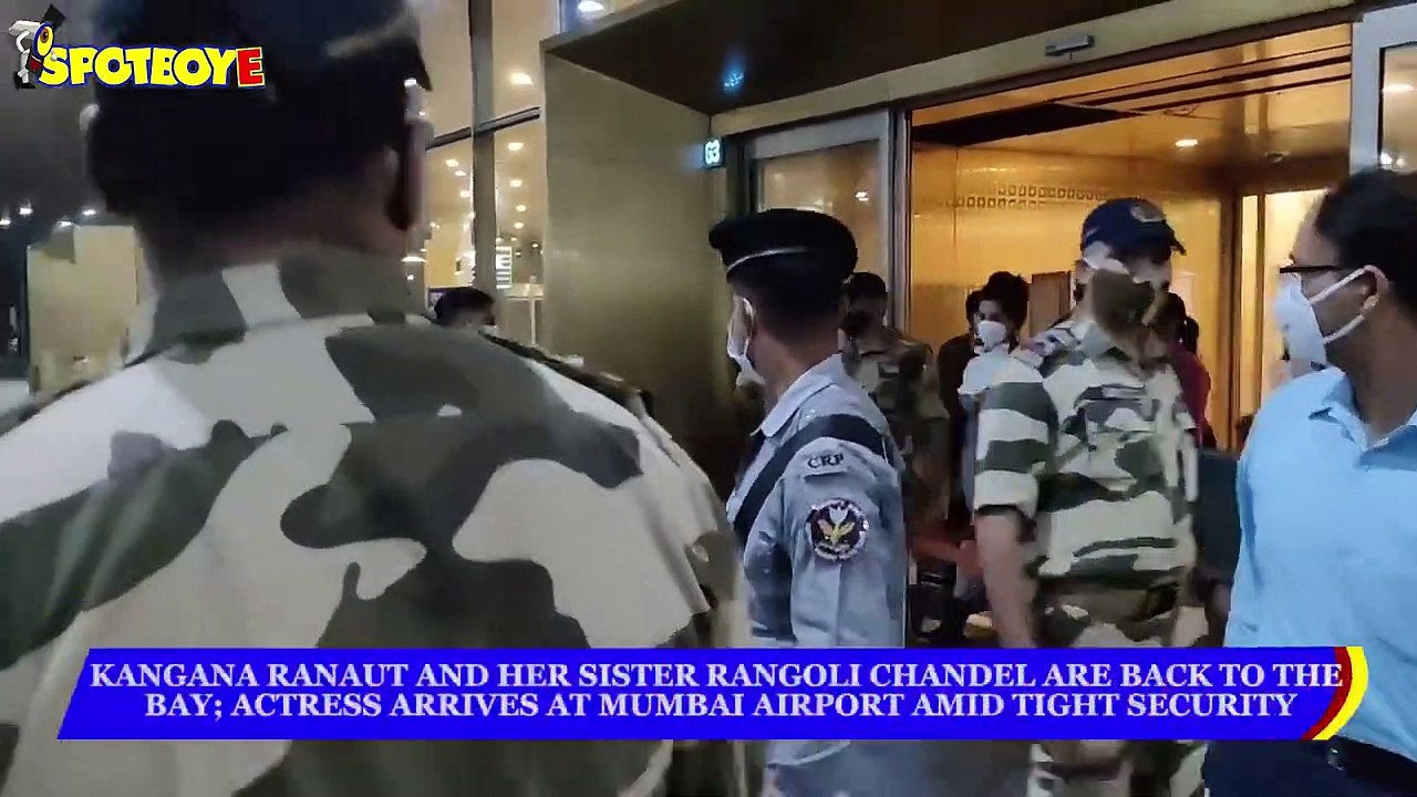 Kangana Ranaut And Her Sister Rangoli Chandel Are Arrives At Mumbai Airport Amid Tight Security