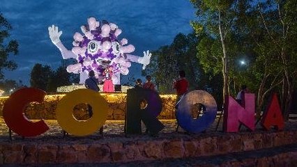 Tugu Virus Corona Dibangun di Pekanbaru