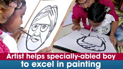 Artist helps specially-abled boy to excel in painting
