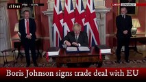 Boris Johnson signs trade deal with European Union