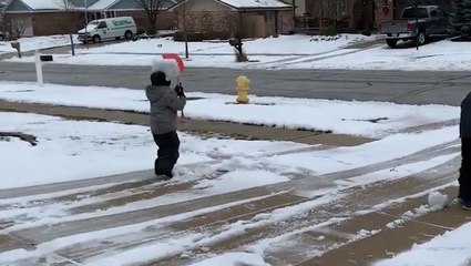 That's not how you shovel snow, son