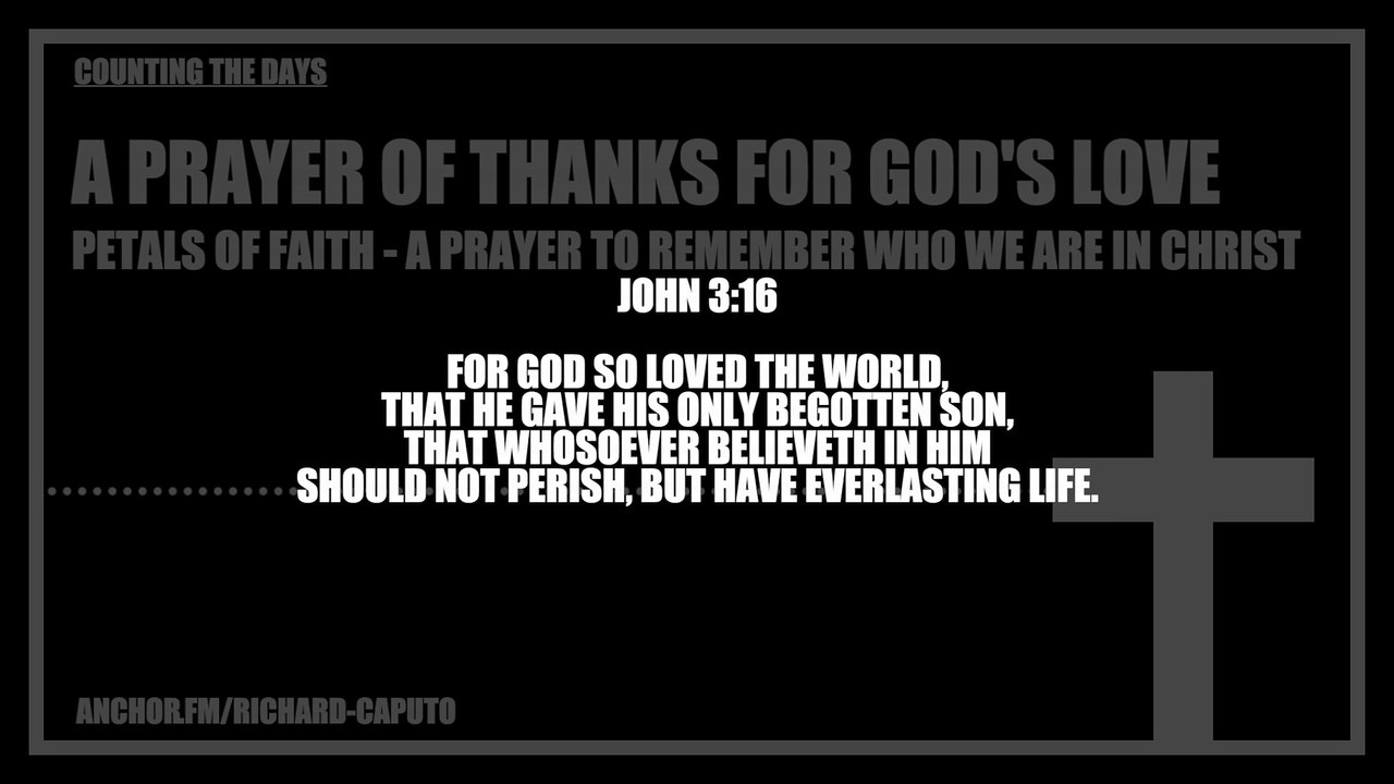 A Prayer of Thanks For GOD's Love