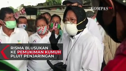 Risma Blusukan Lagi, Kali Ini ke Pemukiman Kumuh Penjaringan