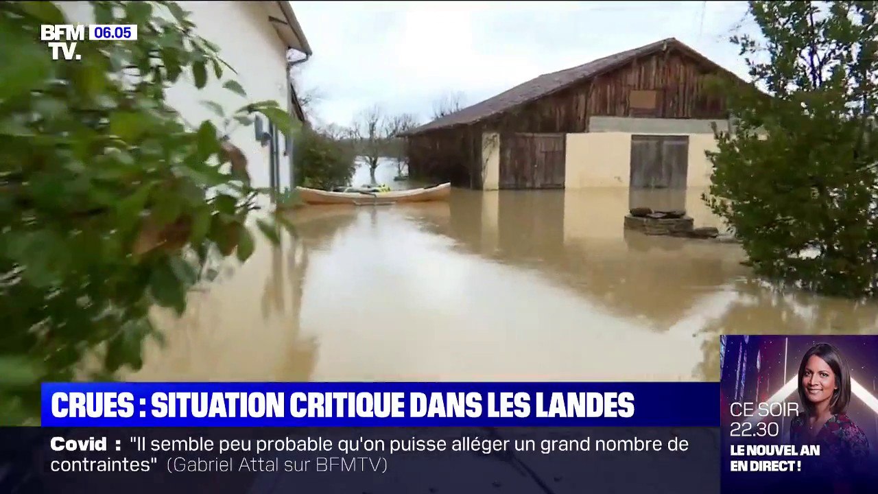 Crues: la situation est critique dans les Landes, des habitants secourus par les sapeurs-pompiers