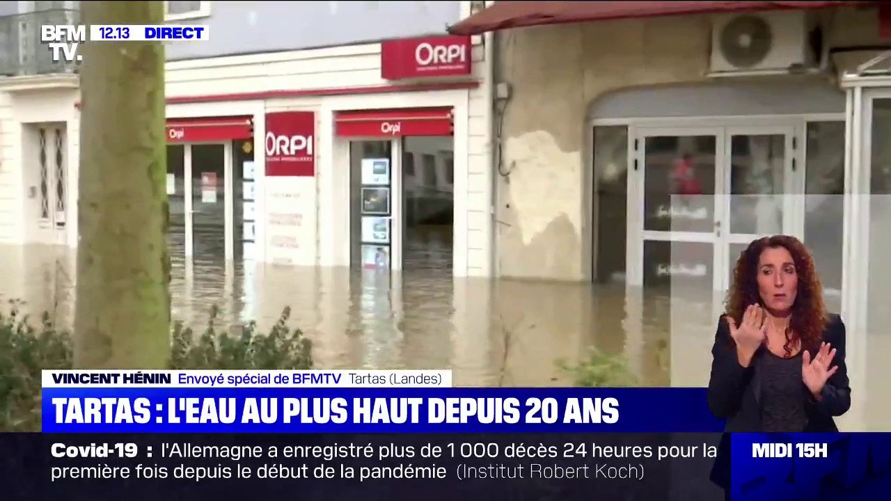 Crues dans les Landes: l'eau au plus haut depuis 20 ans à Tartas
