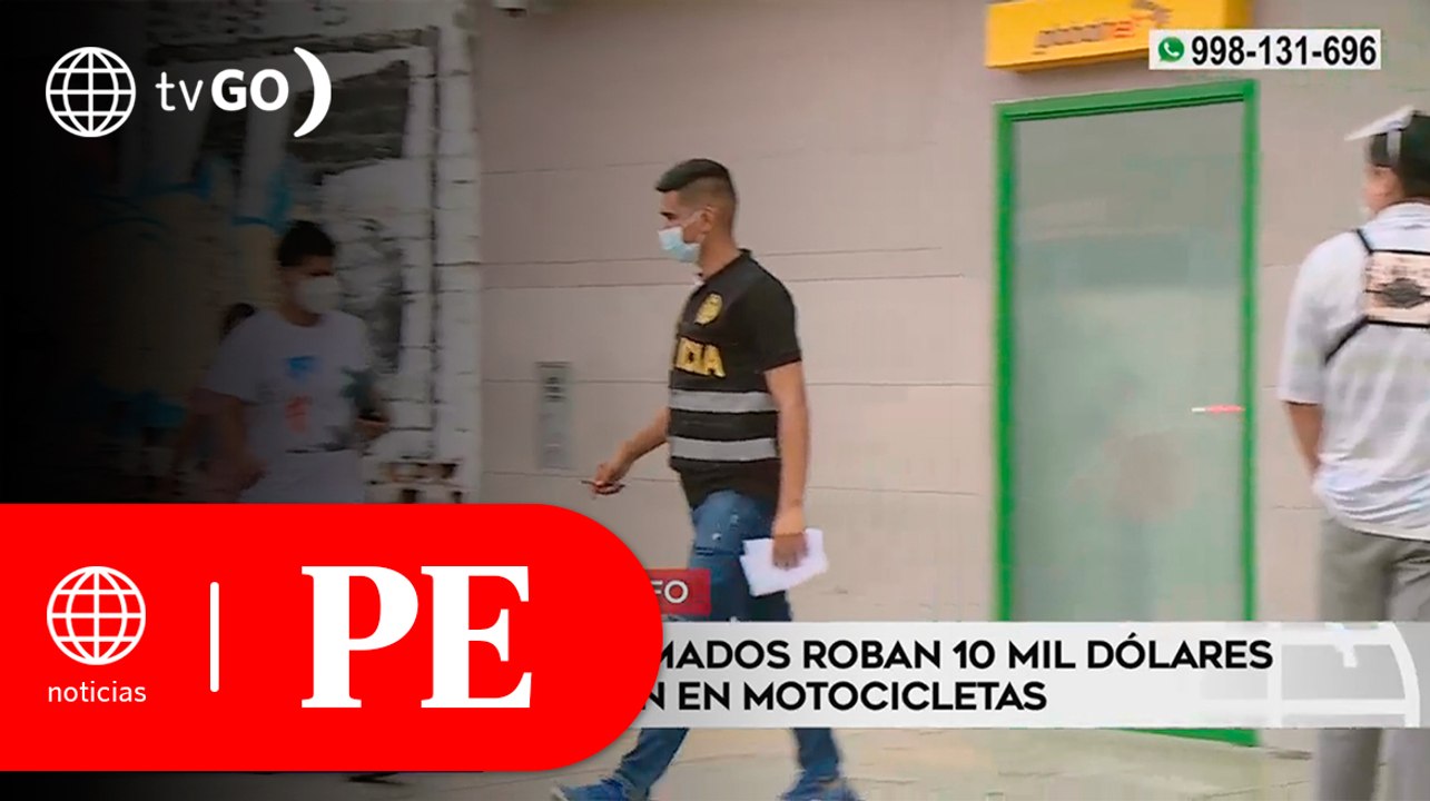 Delincuentes armados roban 10 mil dólares de banco y huyen en motocicletas | Primera Edición