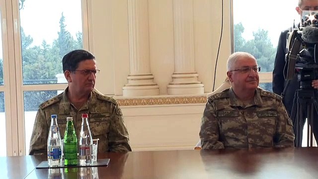 Bakan Akar ve TSK komuta kademesi Azerbaycan Cumhurbaşkanı Aliyev tarafından kabul edildi