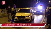 Benzini bitince yol ortasında bırakıp kaçtı