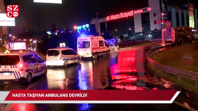 Beylikdüzü’nde ambulans kontrolden çıkarak devrildi: 2 yaralı