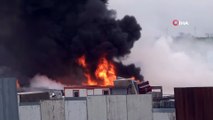 Tuzla'da fabrika bahçesinde korkutan yangın