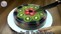 Glass Cake |Jelly Fruit Cake | Jelly Fruit Cake With Agar Agar | Fruit Jelly Cake | Transparent Cake | Desi Cook