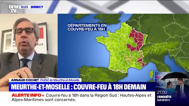 Couvre-feu à 18h: le préfet de Meurthe-et-Moselle assure que la date de fin d'application n'est pas définie