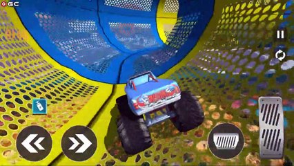 下载视频: Monster Truck Games Mega ramp Impossible Tracks - 4x4 Stunts Truck Driver - Android GamePlay #3