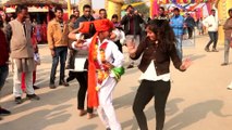 Delhi college girls dance on Rajasthani Nagada at Surajkund Mela