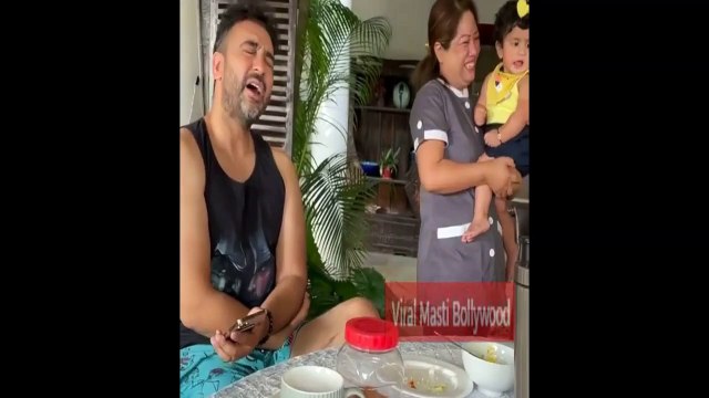 Shilpa Shetty Daughter Samisha angry on father Raj Kundra Cute Video Viral