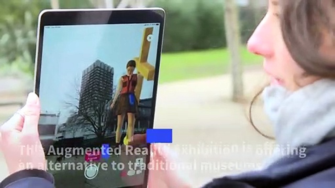 Augmented Reality exhibition brings "weightless" sculptures to shores of London's Thames