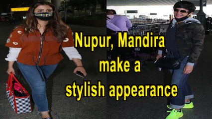 Nupur Sanon, Mandira Bedi make stylish appearance at airport